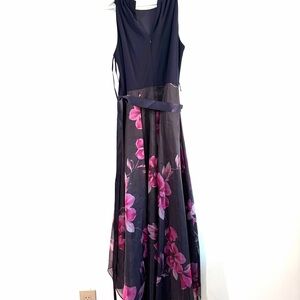Floral Sleeveless Maxi Dress - Purple and Pink